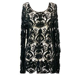 Black Cotton Lace Top